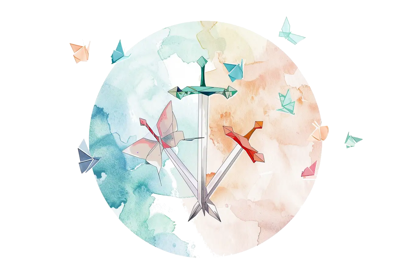 Origami sword and butterflies crafts for Muslim kids